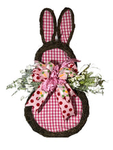 Load image into Gallery viewer, Easter Bunny Fabric and Grapevine Wreath Easter Decor