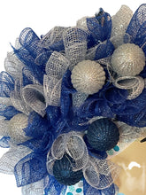 Load image into Gallery viewer, Blue and Silver Christmas DIVA Wreath