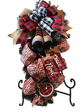 Load image into Gallery viewer, Red and Black Christmas Swag