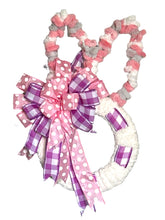 Load image into Gallery viewer, Ribbon and Yarn Easter Bunny Wreath