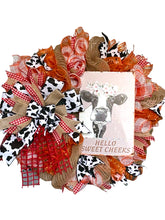 Load image into Gallery viewer, Hello Sweet Cheeks Farmhouse Cow Wreath