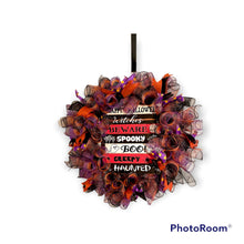 Load image into Gallery viewer, Happy Halloween Witches Beware Wreath