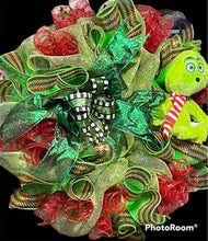 Load image into Gallery viewer, Green Monster Christmas Wreath