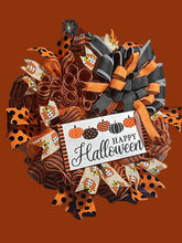 Load image into Gallery viewer, Happy Halloween Pumpkin Wreath