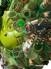 Load image into Gallery viewer, Christmas Green Monster Wreath