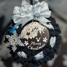 Load image into Gallery viewer, Merry Christmas Ribbon and Yarn Wreath