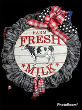 Load image into Gallery viewer, Farm Fresh Milk Farmhouse Wreath