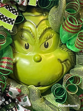 Load image into Gallery viewer, Christmas Green Monster Wreath