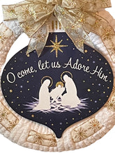 Load image into Gallery viewer, O Come Let Us Adore Him Christmas Wreath Religious Christmas Decor