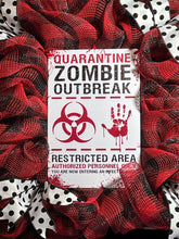 Load image into Gallery viewer, Zombie Outbreak Halloween Wreath