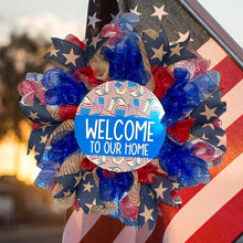Load image into Gallery viewer, Welcome To Our Home Patriotic Wreath, Military Wreath,  Military Gift