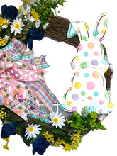 Load image into Gallery viewer, Easter Bunny Grapevine Wreath, Easter Decor