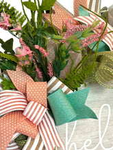 Load image into Gallery viewer, Hello Coral and Green Wreath Everyday Wreath Home Decor