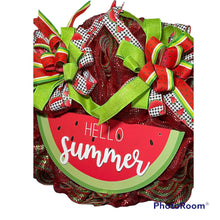 Load image into Gallery viewer, Hello Summer Watermelon Wreath