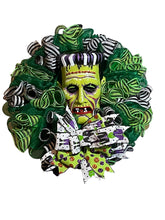 Load image into Gallery viewer, Vintage Frankenstein Monster Wreath Halloween Decor Halloween Wreath