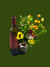 Load image into Gallery viewer, Wine Bottle Flower Bouquet Host Gift Birthday Gift Housewarming Gift