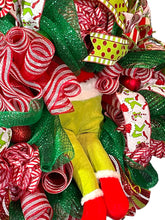Load image into Gallery viewer, Green Monster Christmas Wreath