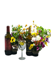Load image into Gallery viewer, Wine Bottle Flower Bouquet Host Gift Birthday Gift Housewarming Gift