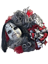 Load image into Gallery viewer, Terror Tot Mask Halloween Wreath