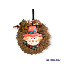 Load image into Gallery viewer, Fall-Thanksgiving Scarecrow Wreath, Fall Wreath, Autumn Decor