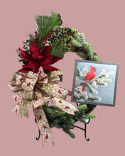 Load image into Gallery viewer, Cardinal Christmas Grapevine Wreath Winter Wreath Christmas Decor