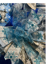 Load image into Gallery viewer, Merry Christmas Blue & Silver Wreath