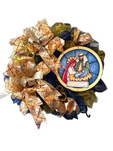 Load image into Gallery viewer, Baby Jesus Christmas Wreath Religious Christmas Decor