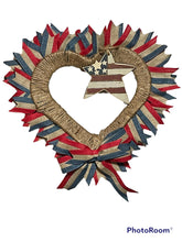 Load image into Gallery viewer, Heart Patriotic Wreath