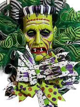 Load image into Gallery viewer, Vintage Frankenstein Monster Wreath Halloween Decor Halloween Wreath