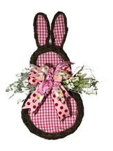 Load image into Gallery viewer, Easter Bunny Fabric and Grapevine Wreath Easter Decor