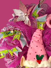 Load image into Gallery viewer, Pink Christmas Elf Wreath Christmas Decor