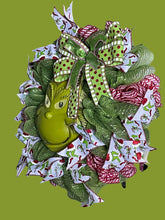 Load image into Gallery viewer, Christmas Green Monster Wreath