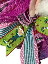 Load image into Gallery viewer, Pink Christmas Elf Wreath Christmas Decor