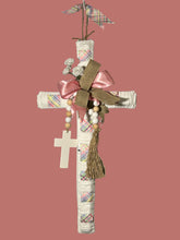 Load image into Gallery viewer, Easter Cross Wreath with Wood Beaded Garland
