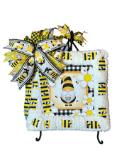 Load image into Gallery viewer, Bee Gnome Ribbon and Yarn Wreath