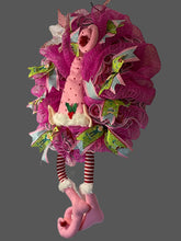 Load image into Gallery viewer, Pink Christmas Elf Wreath Christmas Decor