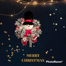 Load image into Gallery viewer, Snowman Christmas Wreath