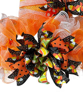 Load image into Gallery viewer, Candy Corn Witch Hat Wreath Halloween Decor