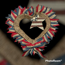 Load image into Gallery viewer, Heart Patriotic Wreath