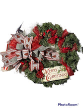 Load image into Gallery viewer, Merry Christmas Greenery Wreath