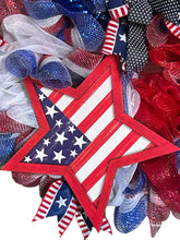 Load image into Gallery viewer, Red White and Blue Wreath