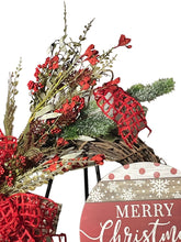Load image into Gallery viewer, Merry Christmas Floral Grapevine Wreath Christmas Decor