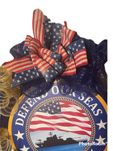 Load image into Gallery viewer, Defend Our Seas Navy Wreath Patriotic Decor Military Wreath