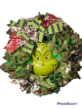 Load image into Gallery viewer, Christmas Green Monster Wreath