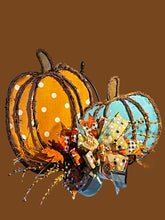 Load image into Gallery viewer, Vine/Fabric Pumpkin Wreath