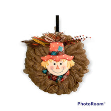 Load image into Gallery viewer, Fall-Thanksgiving Scarecrow Wreath, Fall Wreath, Autumn Decor