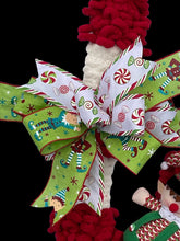 Load image into Gallery viewer, Elf Candy Cane Door Hanger Christmas Decor