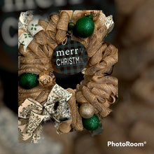 Load image into Gallery viewer, Green and Gold Christmas Wreath