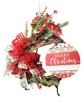 Load image into Gallery viewer, Merry Christmas Floral Grapevine Wreath Christmas Decor