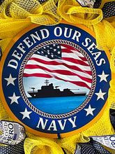 Load image into Gallery viewer, Navy Wreath, Military Wreath, Patriotic